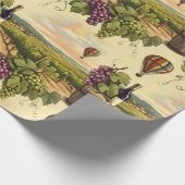 Weintrauben und Heißluftballons Geschenkpapier (Ecke)
