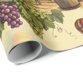 Weintrauben und Heißluftballons Geschenkpapier (Rolleneckpunkt)