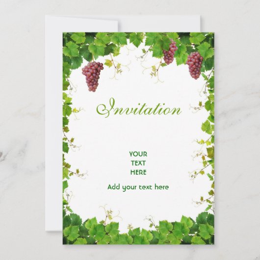 Weintrauben und Weintrauben Einladung (Vorderseite)