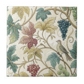 Weintrauben Vintag elegantes, nahtloses Muster Fliese (Vorderseite)