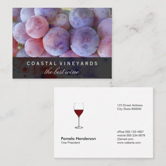 Weintrauben Visitenkarte (Vorne/Hinten)
