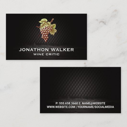 Weintrauben Visitenkarte (Vorne/Hinten)