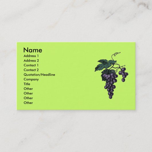 Weintrauben - Visitenkarten Visitenkarte (Vorderseite)