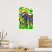 Weintrauben Wasserfarbene Malereien Poster (Küche)