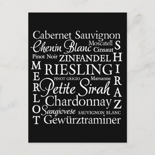 Weintrauben Wein Postkarte (Vorderseite)