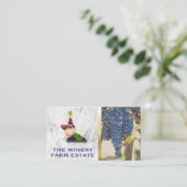 Weintrauben | Weinflasche Visitenkarte (Stehend Vorderseite)