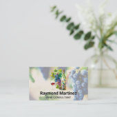 Weintrauben | Weinflasche Visitenkarte (Stehend Vorderseite)