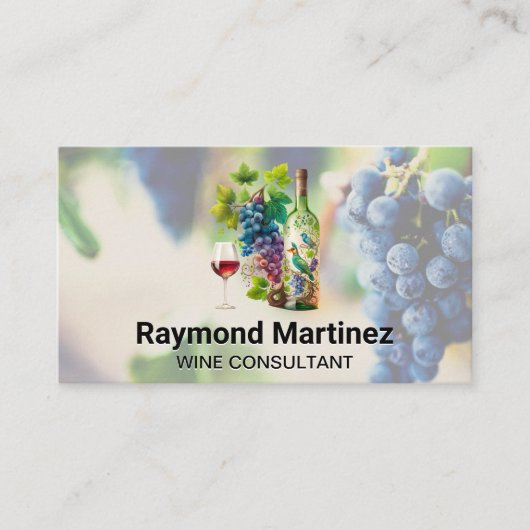 Weintrauben | Weinflasche Visitenkarte (Vorderseite)