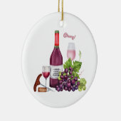 Weintrauben, Weinflasche, Weinglas Keramik Ornament (Rechts)