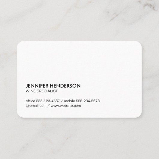 Weintrauben Weinglas Visitenkarte (Rückseite)