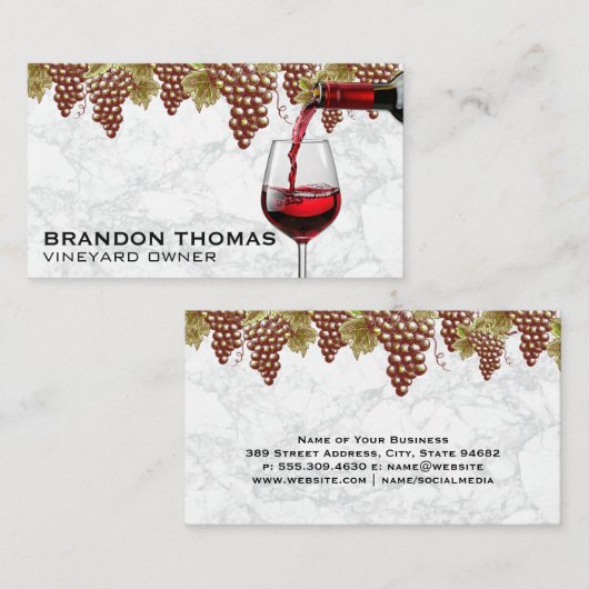 Weintrauben | Weintrub Visitenkarte (Vorne/Hinten)
