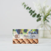 Weintrauben | Wine Barrel | Korks Visitenkarte (Stehend Vorderseite)