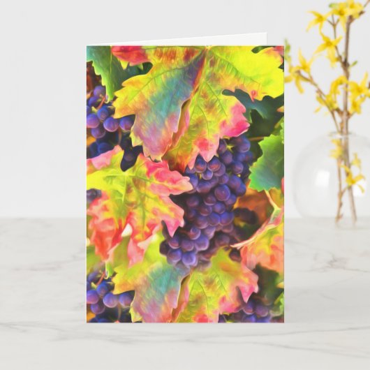 Weintraubenernte Blank Karte (Gelbe Blume)