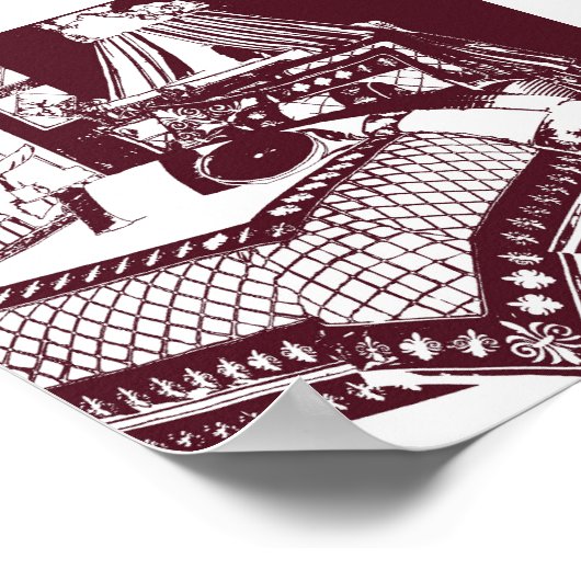 Weintraubenskizze Poster (Ecke)