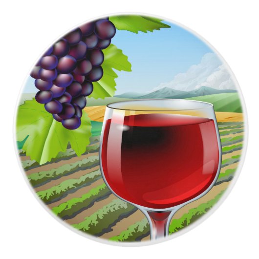 Weintraubenziehknopf Keramikknauf (Vorderseite)