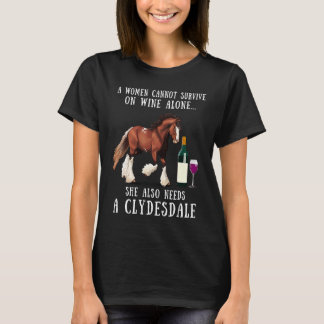 Weintrinken und Clydesdale-Pferdereiten T-Shirt