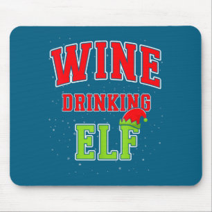 Weintrinkender Elf Weihnachten Familie Passende Gr Mousepad