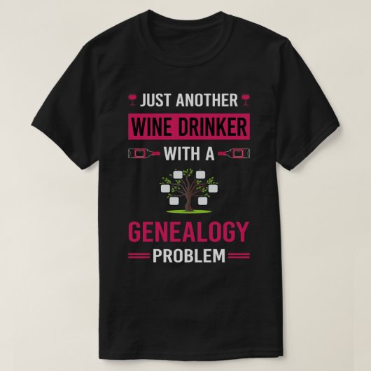 Weintrinker Genealogie Genealogin T-Shirt (Design vorne)