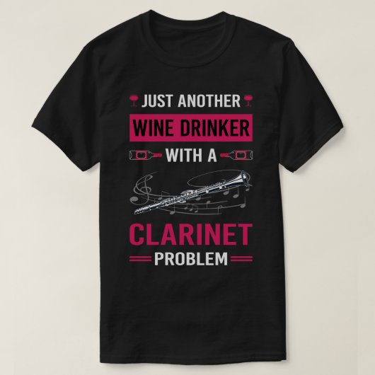 Weintrinker Klarinette T-Shirt (Design vorne)