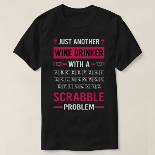 Weintrinker Scrabble T-Shirt (Design vorne)