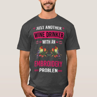 Weintrinker Stickerei T-Shirt