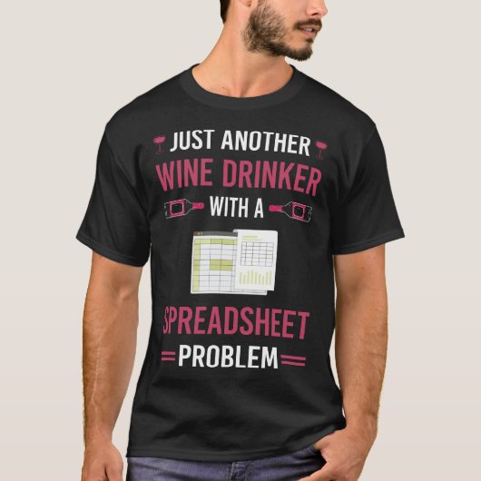 Weintrinker Tabellenkalkulation Tabellen T-Shirt (Vorderseite)