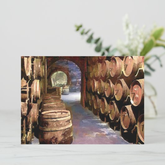 Weintrub im Weinkeller Einladung (Stehend Vorderseite)