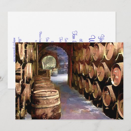 Weintrub im Weinkeller Einladung (Vorne/Hinten)