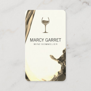 Weintrub Splash II Weinglas Sepia Visitenkarte