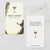 Weintrub | Splash II Weinglas Sepia Visitenkarte (Vorne/Hinten)