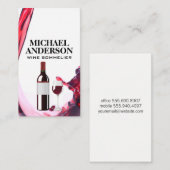 Weintrub | Weinflasche und Glas Visitenkarte (Vorne/Hinten)