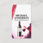 Weintrub | Weinflasche und Glas Visitenkarte (Vorderseite)