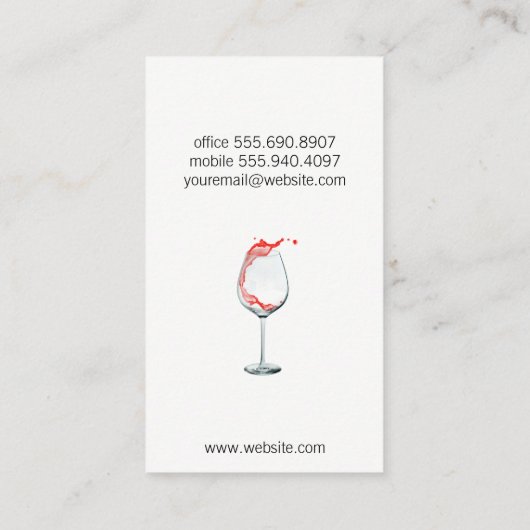 Weintrub | Wine Splash Visitenkarte (Rückseite)