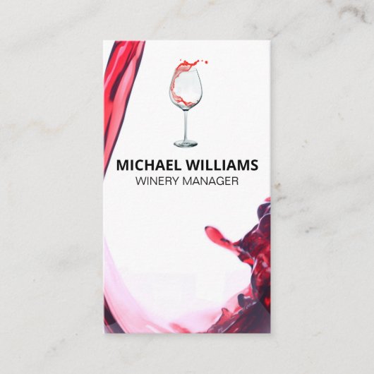 Weintrub | Wine Splash Visitenkarte (Vorderseite)