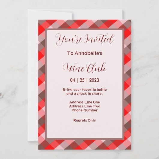 Weinverein Einladung (Vorderseite)