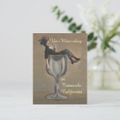 Weinvergnügen Vintages Weingal Postkarten (Stehend Vorderseite)