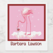 Weinverkostender Flamingo Weinetikett (Einzelnes Label)