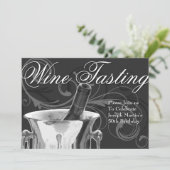 Weinverkostung 50. Geburtstagsparty Elegantes Fran Einladung (Stehend Vorderseite)