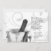 Weinverkostung 50. Geburtstagsparty Elegantes Fran Einladung (Rückseite)