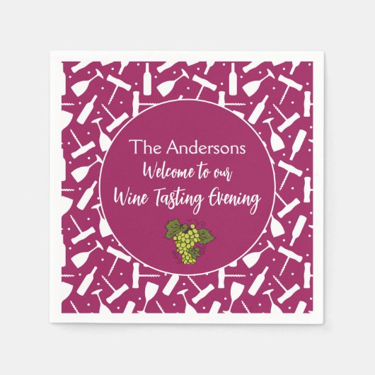 Weinverkostung Abend Party Serviette (Vorderseite)