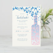 Weinverkostung Bachelorette Wochenende Butterfly Einladung (Stehend Vorderseite)