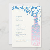 Weinverkostung Bachelorette Wochenende Butterfly Einladung (Rückseite)