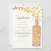 Weinverkostung Bachelorette Wochenende Schmetterli Einladung (Vorderseite)