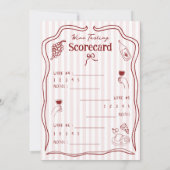 Weinverkostung Bewertungskarte Handgezeichnete Bew Einladung (Rückseite)