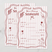 Weinverkostung Bewertungskarte Handgezeichnete Bew Einladung (Vorne/Hinten)