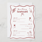 Weinverkostung Bewertungskarte Handgezeichnete Bew Einladung (Rückseite)