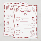 Weinverkostung Bewertungskarte Handgezeichnete Bew Einladung (Vorne/Hinten)