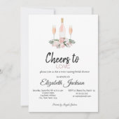 Weinverkostung Blume Rose Gold Brautparty Einladung (Vorderseite)