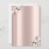 Weinverkostung Blume Rose Gold Brautparty Einladung (Rückseite)