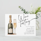 Weinverkostung Brautdusche Einladung (Stehend Vorderseite)